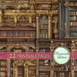 Bücherregal Bücherregal digital scrapbook paper pack druckbares Kraftpapier antiker Hintergrund alte Bücher