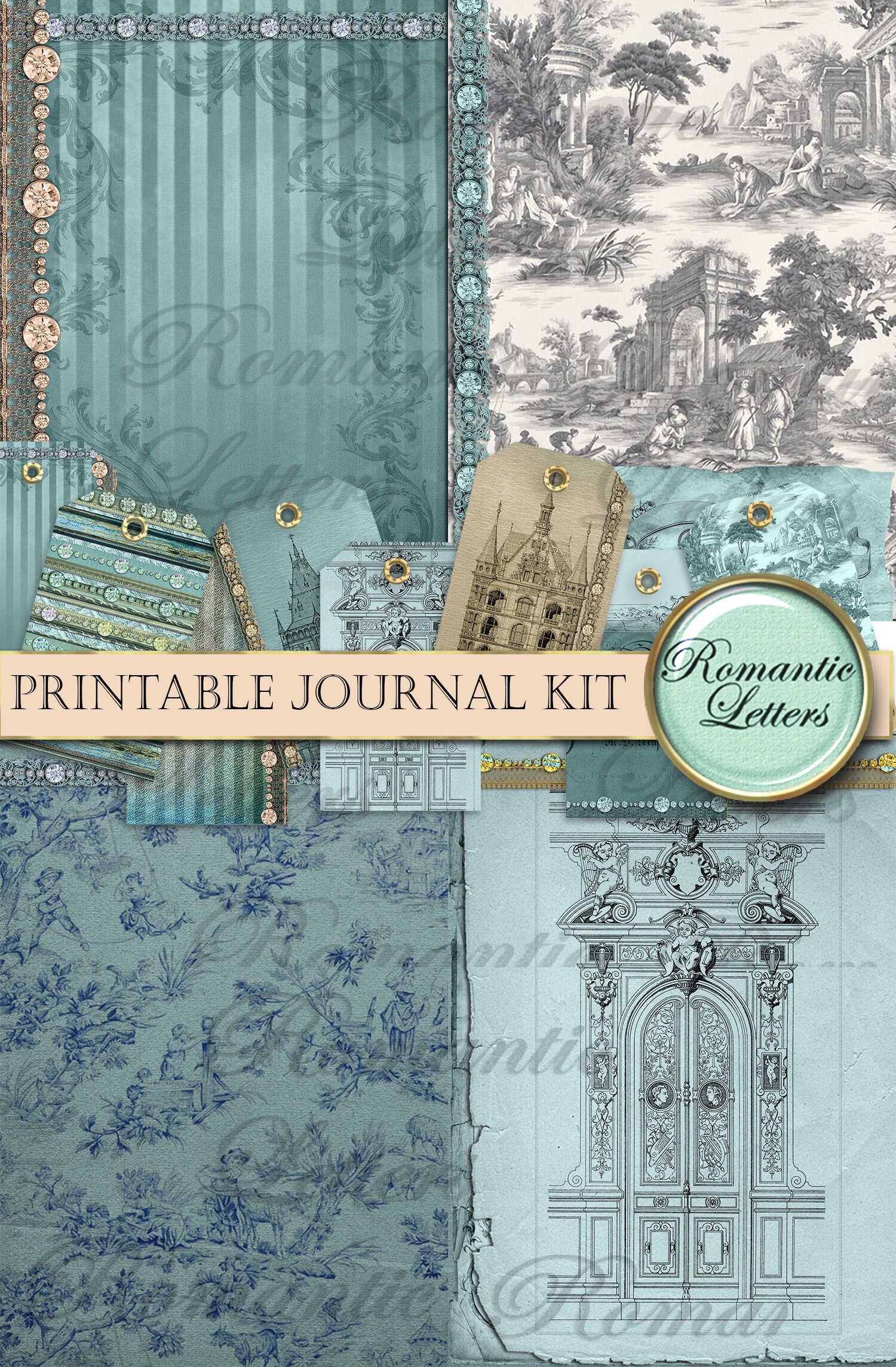Printable Junk Journal Kit Digital Scrapbook Printable Junk Journal ...
