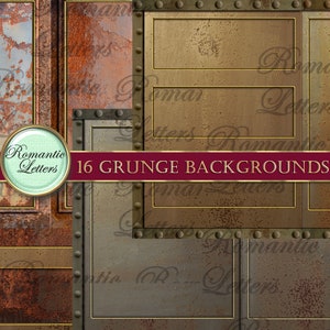 Steampunk Digital Scrapbook Paper Pack Rust Metal Texture Digital ...