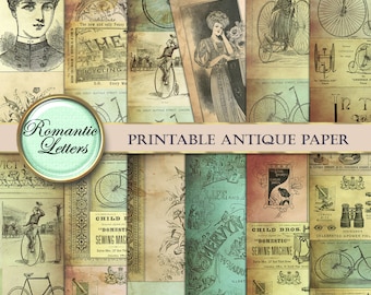 Victorian digital scrapbook paper pack digital paper Victorian digital printable paper Steampunk digital paper antique craft paper magazine