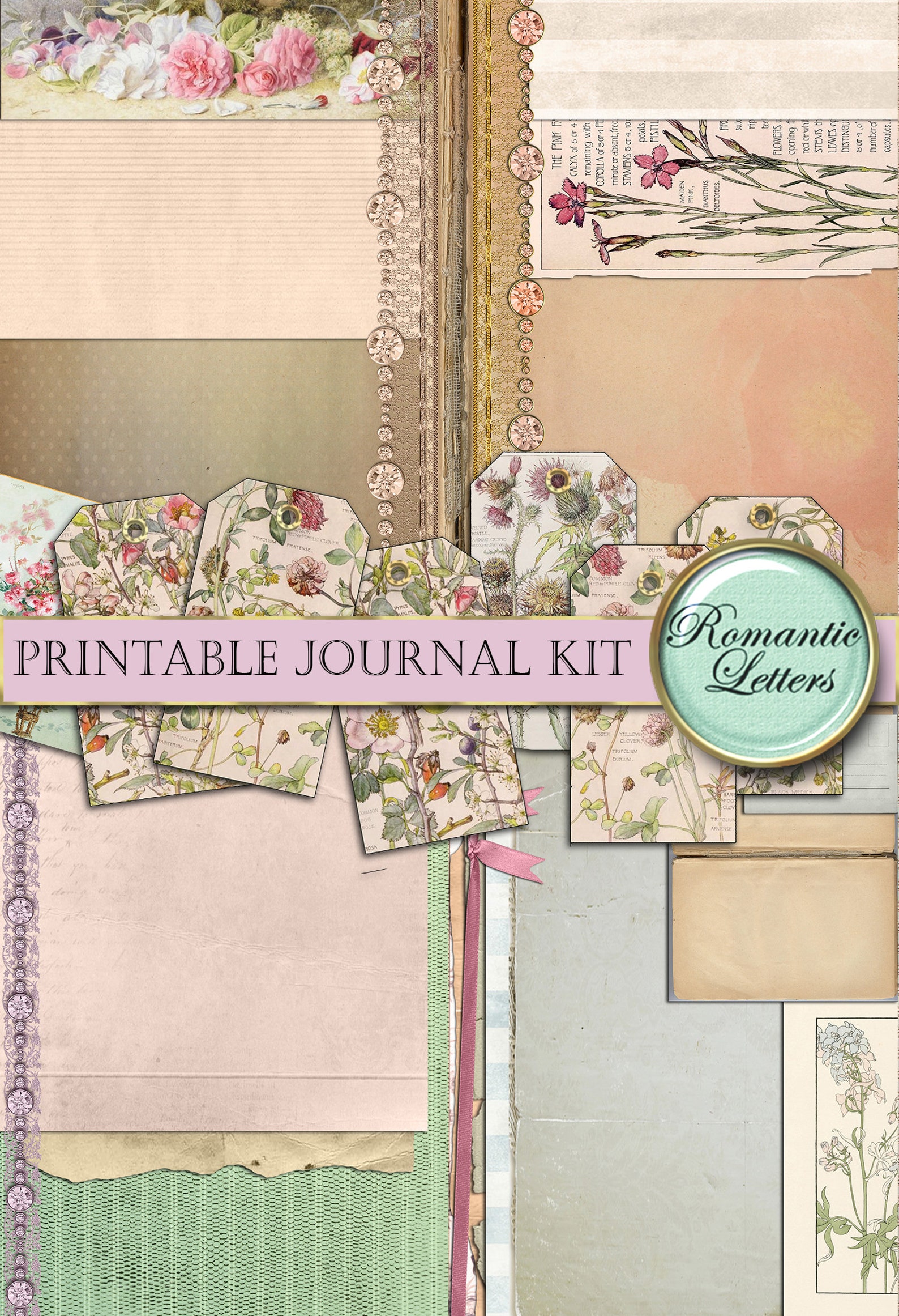 Printable Junk Journal Kit Digital Collage Sheet Printable Junk Journal ...