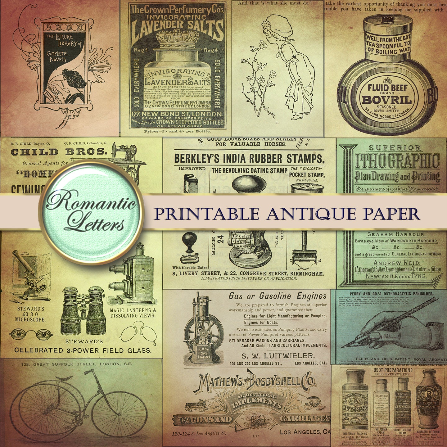 Victorian Digital Scrapbook Paper Pack Digital Paper