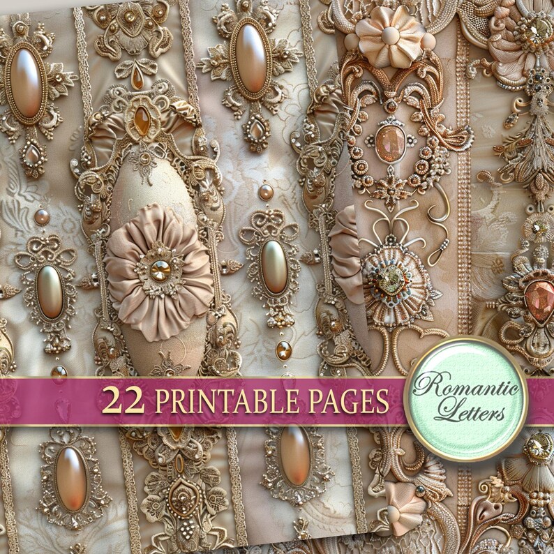 Digital Printable Scrapbook Paper Pack Shabby Chic Wedding Fabric ...