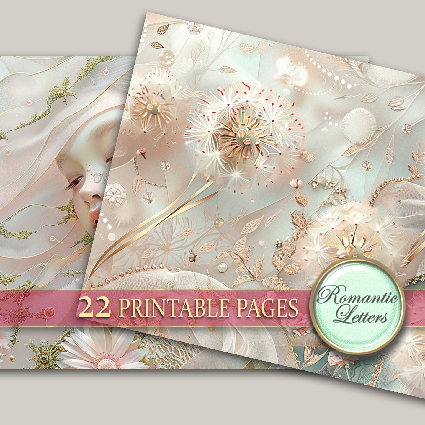 Printable Digital Junk Journal Pages Newborn Baby Scrapbook Paper Pack ...