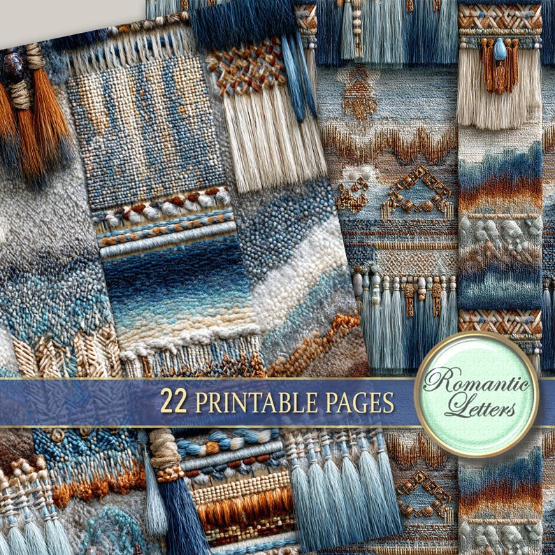 Wool Rug Texture Digital Printable Scrapbook Paper Pack Printable Craft ...