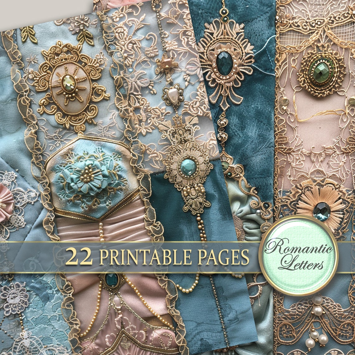 Digital Printable Scrapbook Paper Pack Shabby Chic Album Luxury ...