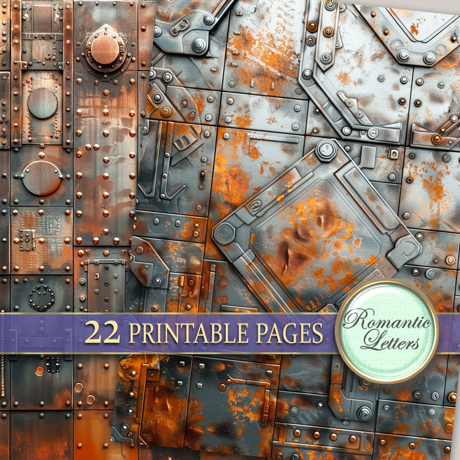 Rust Metal Texture Steampunk Printable Paper Pack Scrapbook Printable ...