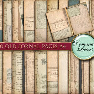 Printable Journal Pages Printable Old Book Paper Craft A4 8.5x11 Victorian Mini Album Download ...