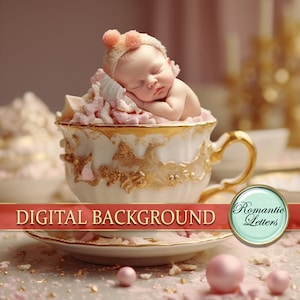 Toile de fond numérique pour nouveau-né photographie fleur numérique photo prop nouveau-né bébé fille portrait fond floral shabby chic rose photoshoot