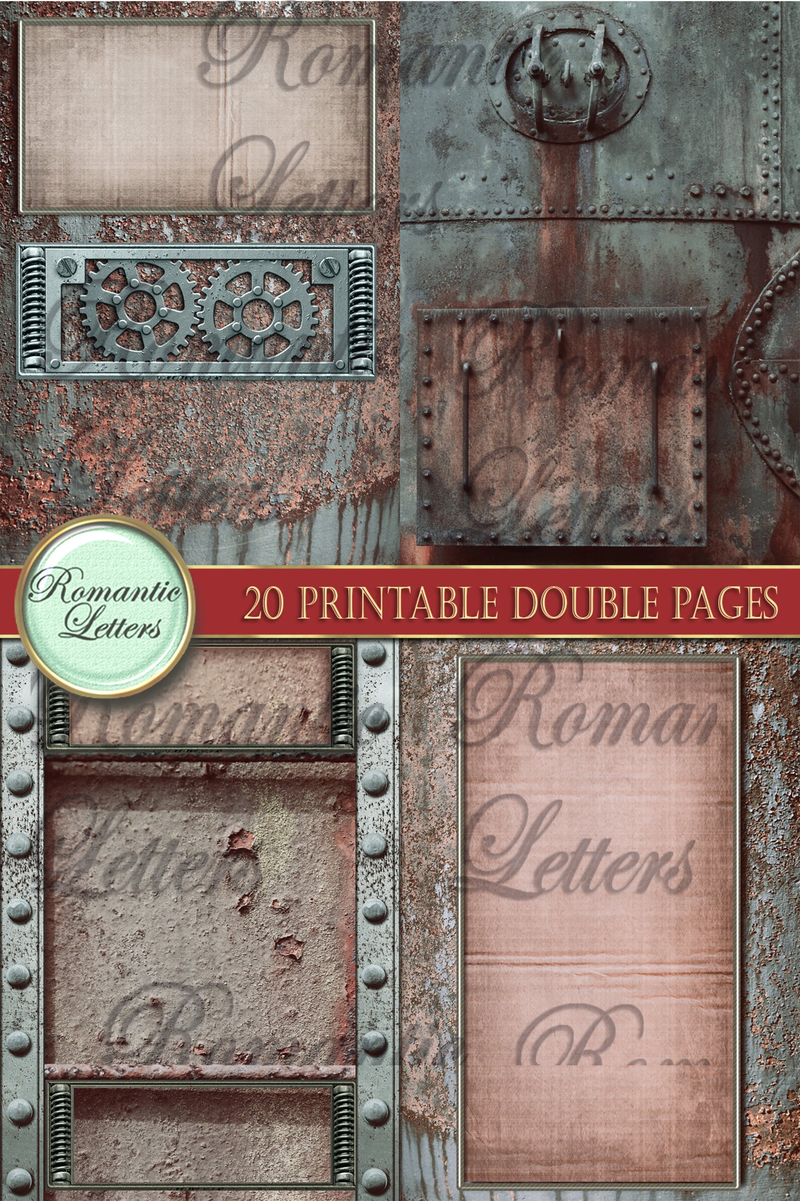 Steampunk Printable Junk Journal Pages Industrial Digital Scrapbook ...