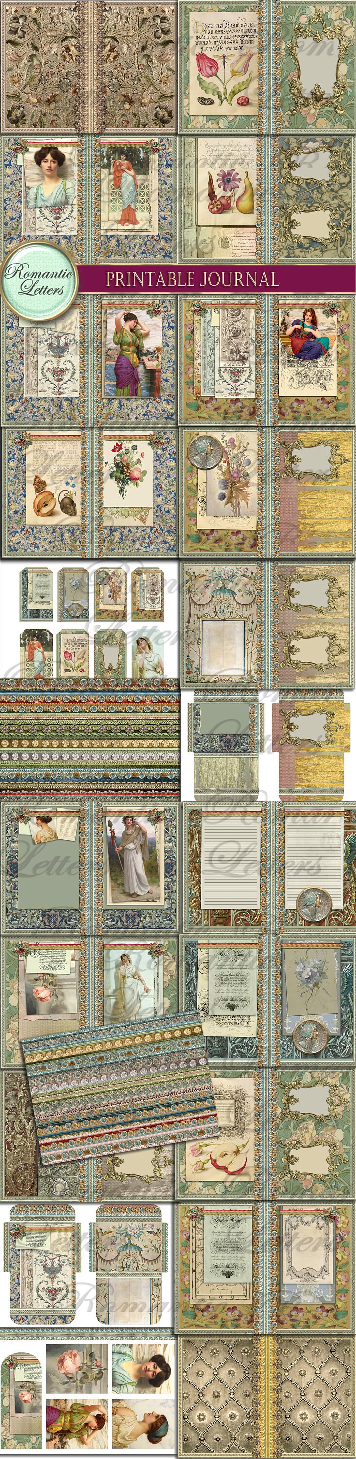 Printable Junk Journal Kit Digital Scrapbook Printable Journal Craft ...