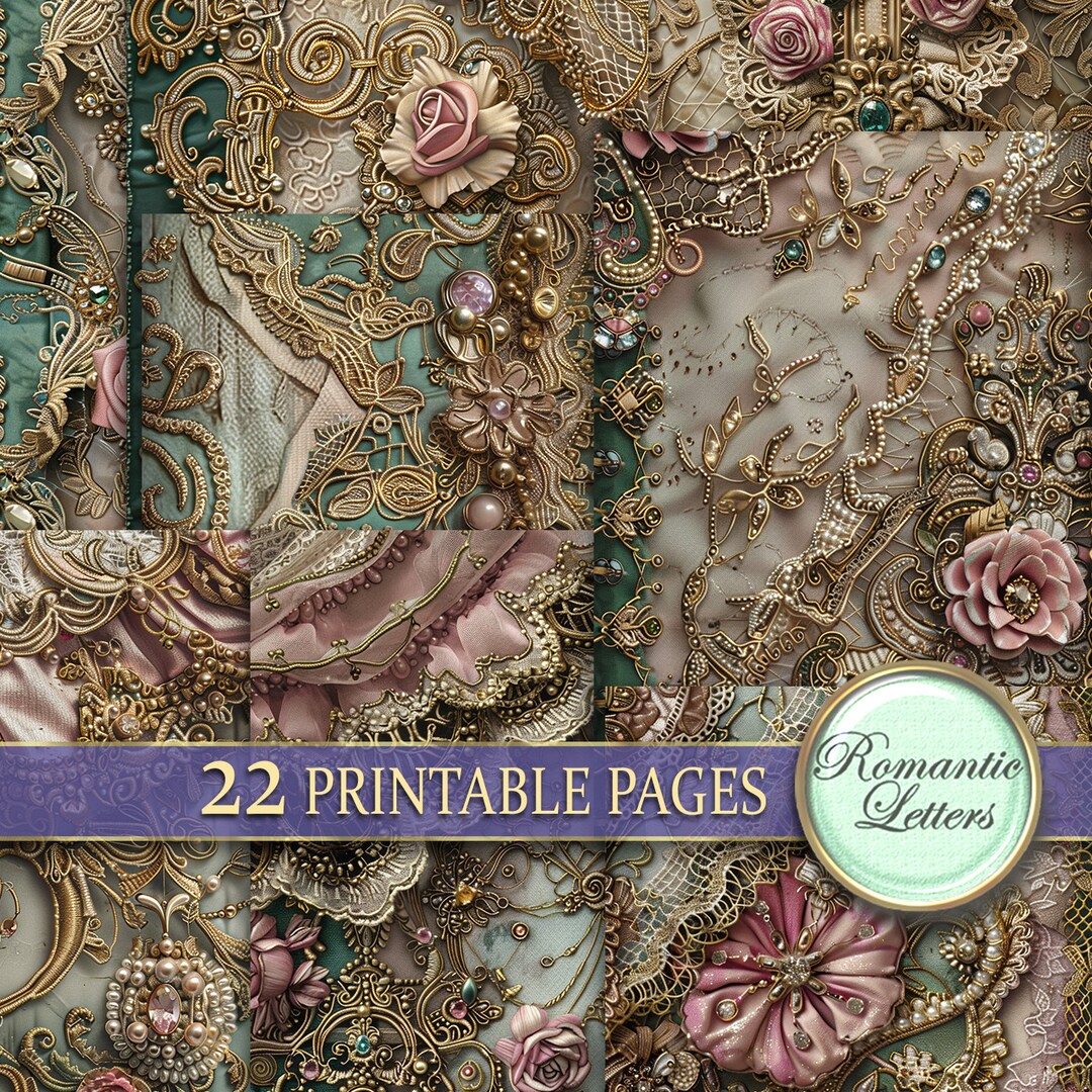 Victorian Digital Printable Scrapbook Paper Pack Junk Journal Pages ...