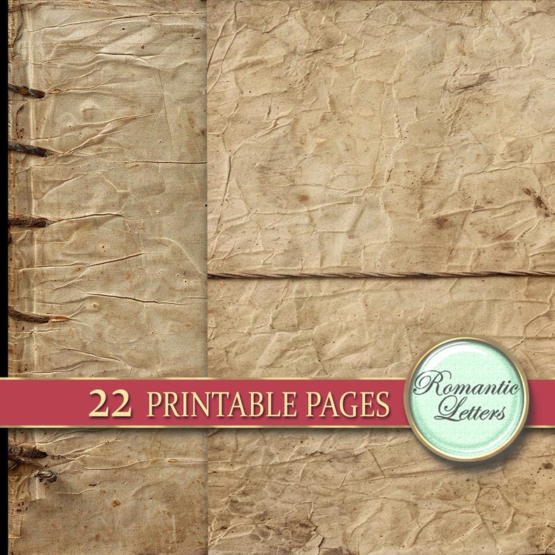 Printable Old Scrapbook Paper Pack Grunge Junk Journal Pages Neutral ...