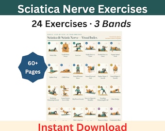 Sciatica Pain Relief Exercises + Sciatic Nerve Glide Stretches — Printable Mobility Poster & Large-Print Guide (Instant Download)