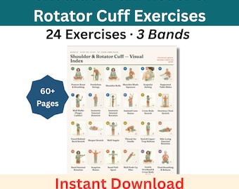 Shoulder Pain Relief Exercises + Rotator Cuff Stretches — Printable Mobility Poster & Large-Print Guide (Instant Download)