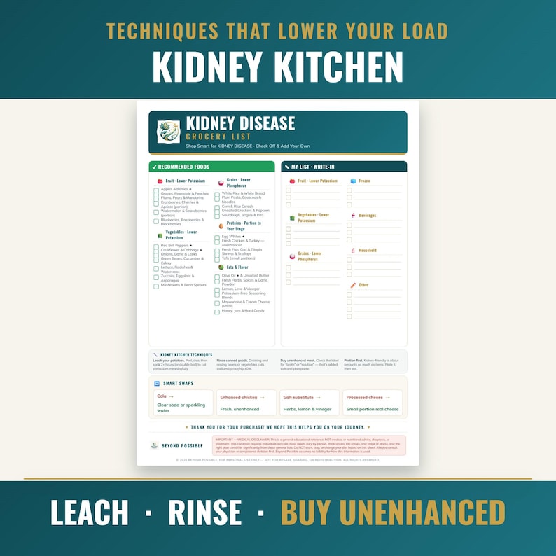 Close-up of the renal kitchen techniques including the leached potato method