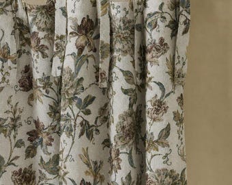 Vintage Floral Curtains,French Country Botanical Drapes,Cottagecore Garden Window Panels,Custom Light Filtering Curtains