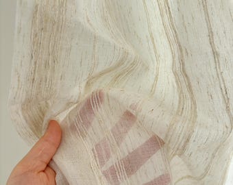 Ivory transparante gordijnen, gordijnen met linnenlook, lichtdoorlatende gordijnen, natuurlijke gaasgordijnen, minimalistische landelijke decoratie