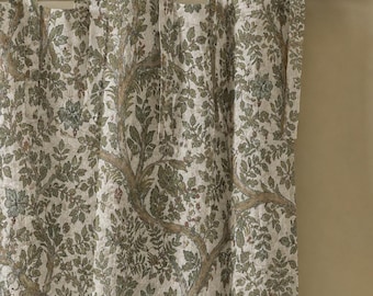 Vintage botanische gordijnen, Gordijnen met bosboomprint, Cottagecore bloemenraampanelen, rustieke Franse gordijnen, gordijnen bos, natuur