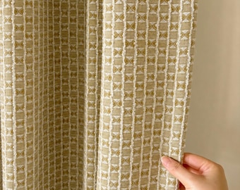 Transparante gordijnen met havermouttextuur, neutrale gordijnen met linnenlook, lichtdoorlatende geweven gordijnpanelen, boho-landelijke raamdecoratie