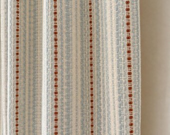 Vintage gordijnen met verticale strepen, neutrale gordijnen met linnenlook, Franse landelijke raamgordijnen, cottagecore woondecoratie