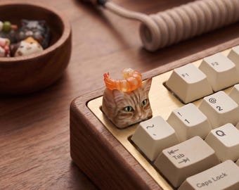 Custom Cat Meal Artisan Keycaps | Resin Mechanical Keyboard Keycap (Cherry MX)