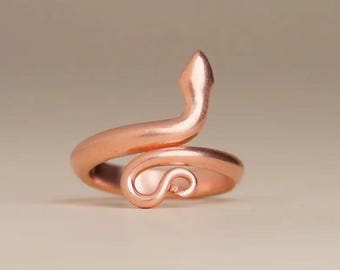 Bague serpent en cuivre pur, Sarpa Sutra énergisé, bijou spirituel yogique, bague Shiva.