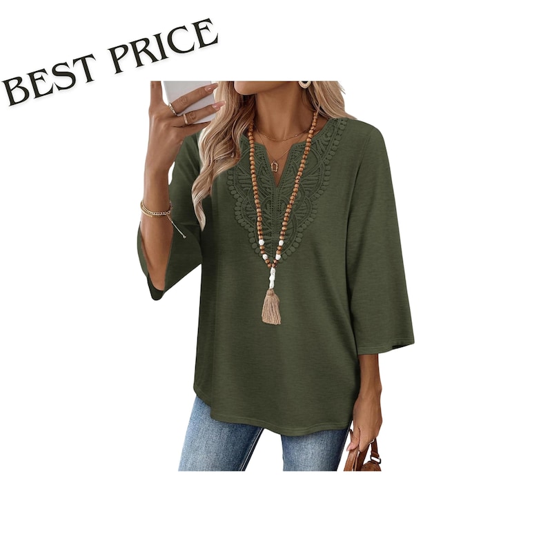 Womens Lace V Neck Tops - Etsy