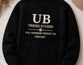 Suéter de ganchillo hecho a mano para hombre / Top de punto texturizado / Ropa estilo boho de UB Trend Studio