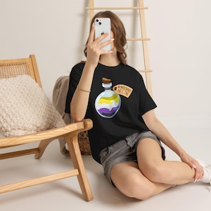 Nonbinary Nectar Shirt, Enby Pride Tee, LGBTQ Potion Graphic, Nonbinary Gift