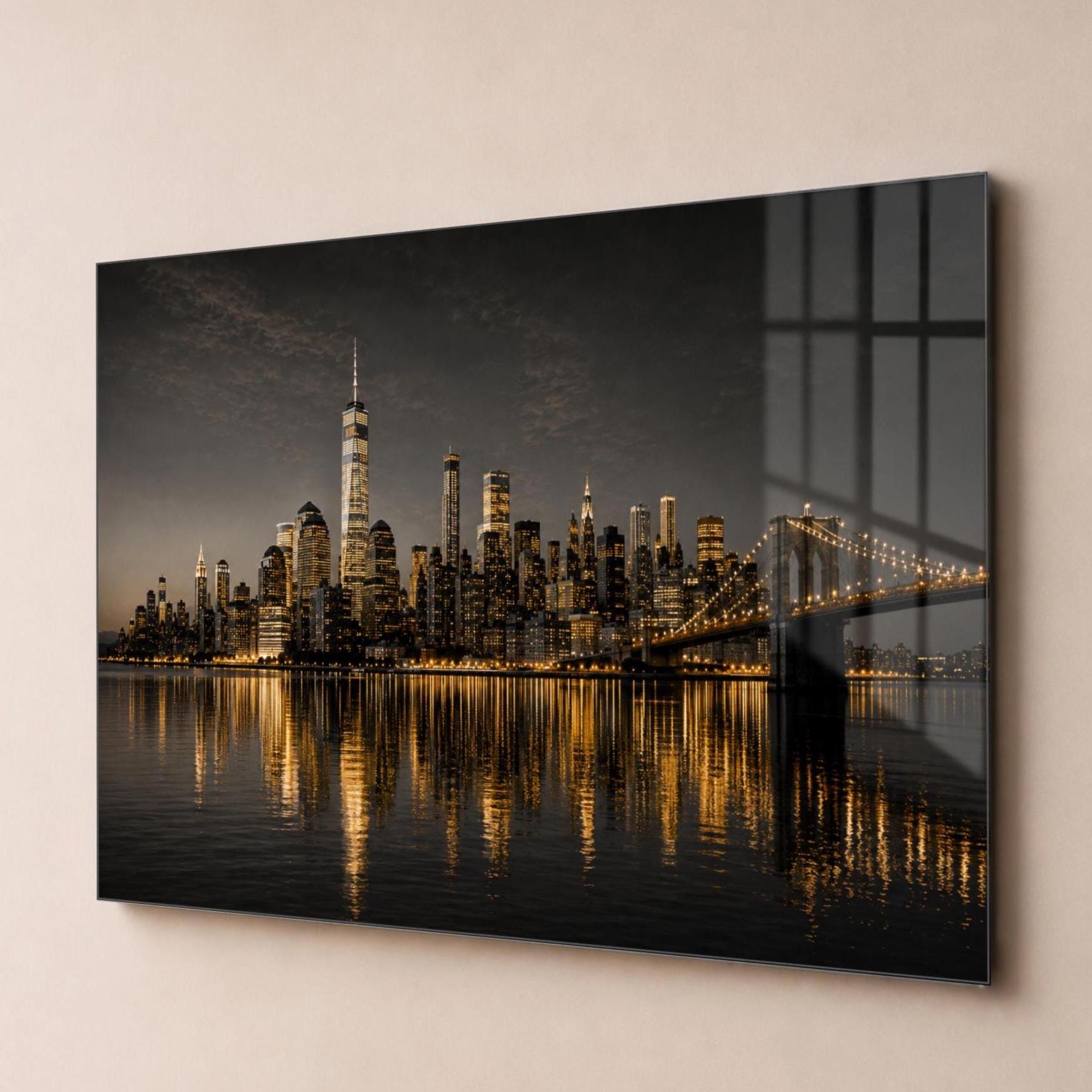 New York Skyline Glass Art - Etsy