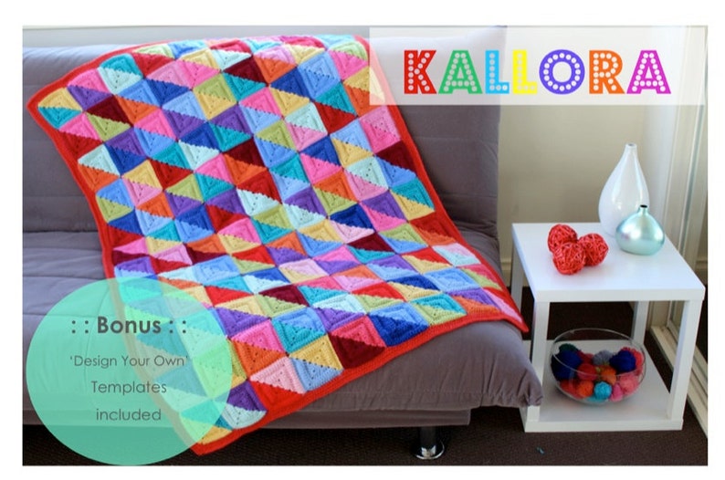 Crochet Blanket Pattern with bonus 'Design Your Own' templates image 2