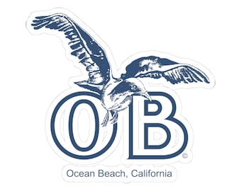 Seagull Vinyl Sticker: Ocean Beach Coastal Laptop Decal