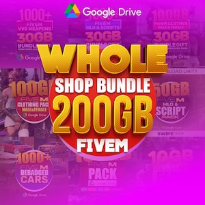 FiveM 200GB Whole Shop Bundle | Complete Server Mega Pack | Cars, MLOs, Scripts, Clothes & More | ESX QBCore Ready | Instant Download