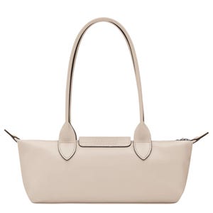 Cream designer tote bag Longchamp Le Pliage Xtra Medium size with spacious interior.