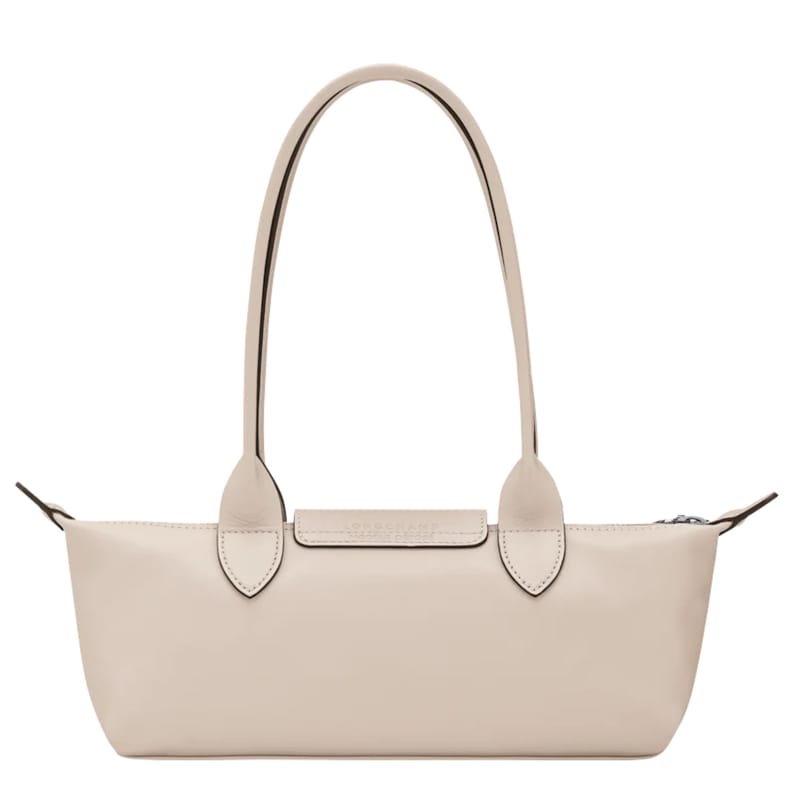 Cream designer tote bag Longchamp Le Pliage Xtra Medium size with spacious interior.