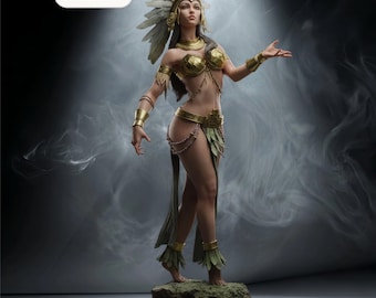 Aztec Mythology – Aztec Goddess | Sunlit Sovereign STL Statue | 3D Print Model | Digital STL File