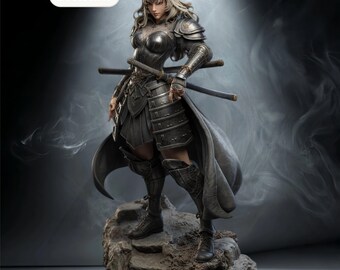 Samurai Amazon Champion | Katana Warrior Heroine Statue | STL 3D PRINT Files