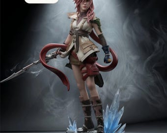 Final Fantasy – Lightning | Crimson Soldier STL Statue | 3D Print Model | Digital STL File