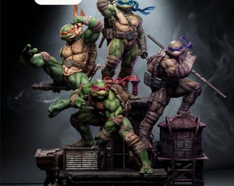 Sewer Ninja Turtle Team Diorama | Shell Heroes Display Scene | STL 3D PRINT Files
