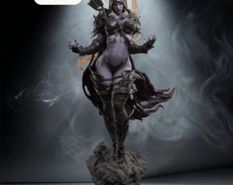 World of Warcraft – Sylvanas Windrunner | Eclipse STL Statue | 3D Print Model | Digital STL File