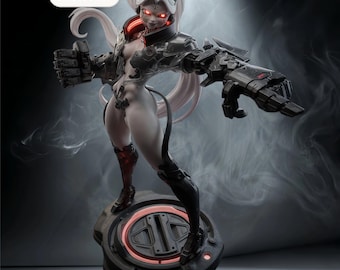 Cyberpunk: Edgerunners – Rebecca “Smasher” | Neon Anarchy STL Statue | 3D Print Model | Digital STL File