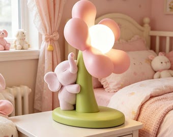 Lámpara de noche de silicona suave con forma de conejito, lámpara LED regulable que cambia de color, luz de mesita de noche recargable