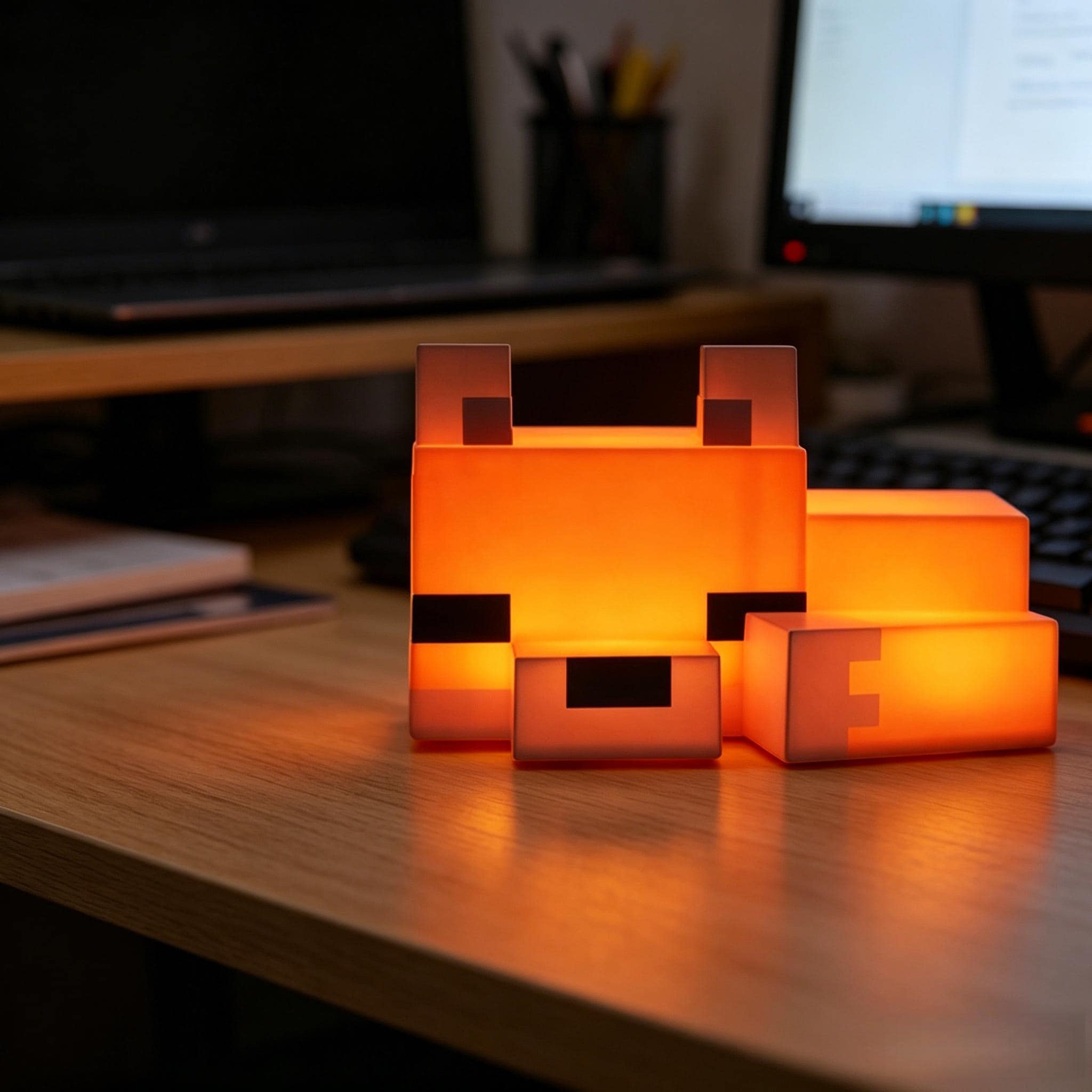 Pixel Fox LED Lamp, Sandbox Game Inspired Night Light, Kids Gaming ...