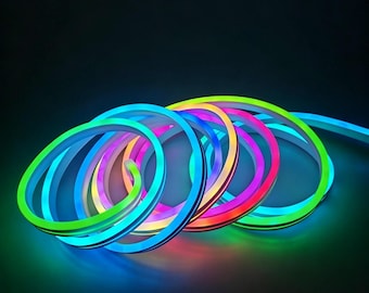 Tira de luces LED de neón RGB, cuerda de luz flexible e impermeable para decoración.