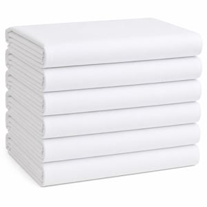 Paquete de 6 sábanas planas de algodón, suaves y transpirables, disponibles en varios tamaños y colores.