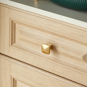 Brushed Gold Cabinet Knobs, Modern Drawer Knobs, Minimalist Furniture Hardware, Round and Square Dresser Knobs, Kitchen Cabinet Pulls