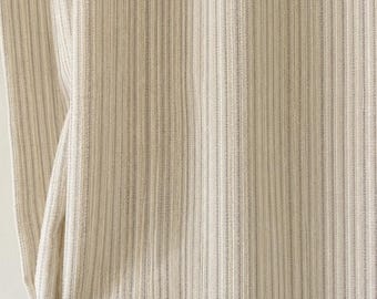 Cream Textured Stripe Curtain, Neutral Woven Drapery Panel, Beige Farmhouse Curtain, Boho Rustic Window Treatment, Living Room Bedroom Decor
