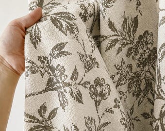 Olive Green Floral Curtains, Vintage Botanical Drapes, Textured Floral Window Panels, Cottagecore Farmhouse Curtains, Custom Window Decor