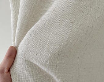 Natural Linen Look Curtains, Textured Off White Drapes, Neutral Minimalist Window Curtains, Custom Pinch Pleat Drapery for Modern Farmhouses